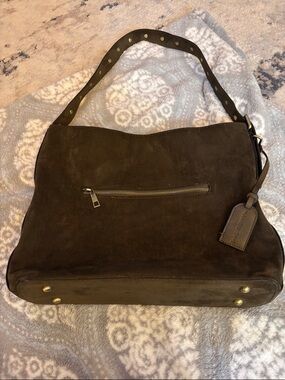 Malibu Skye Luna Studded Faux Suede Shoulder Bag